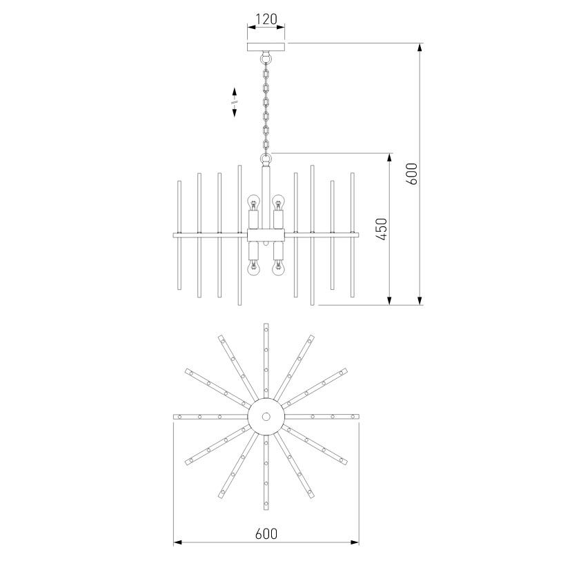 подвесная люстра bogates allure 356/6 smart