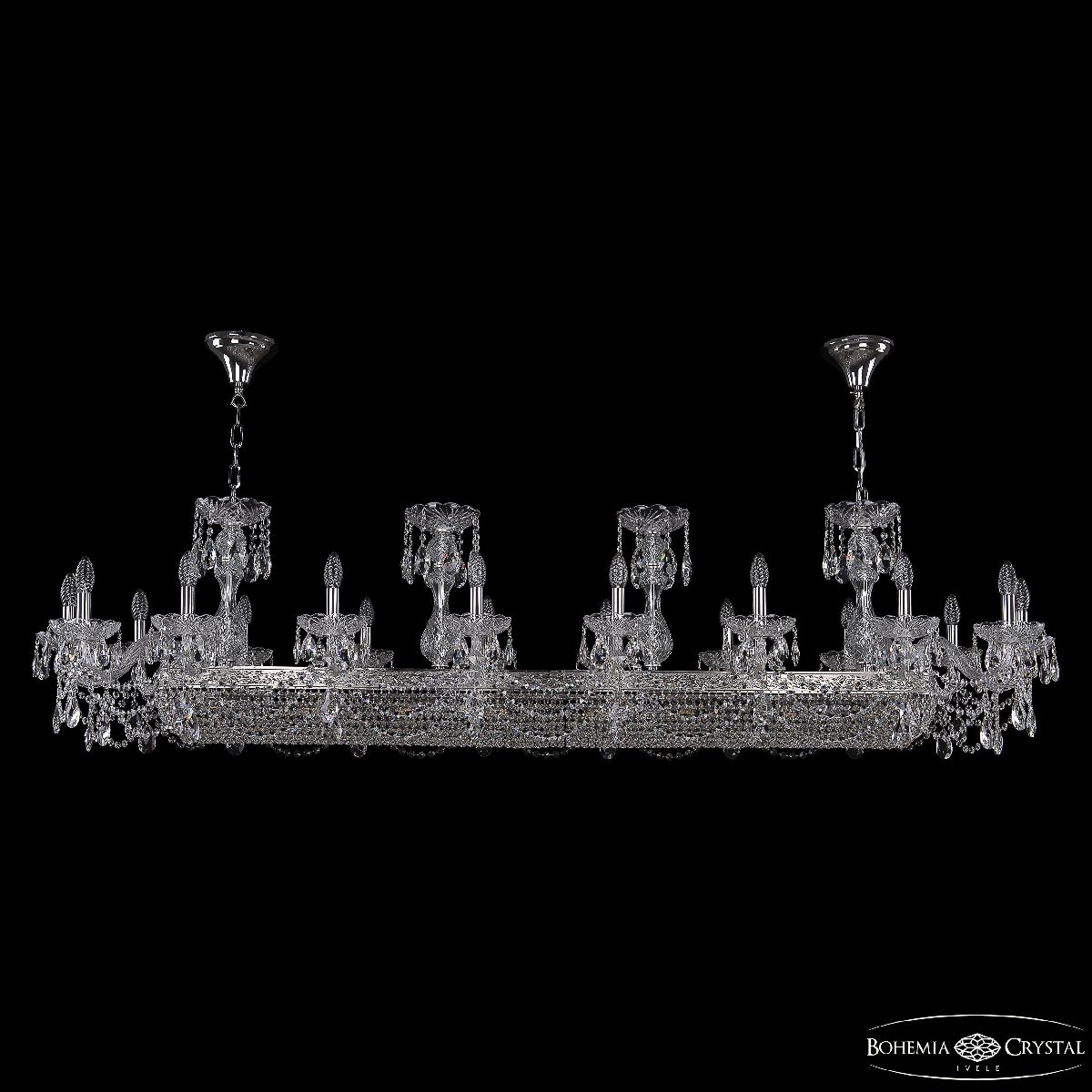 подвесная люстра bohemia ivele crystal 1453/18/195/1500 ni