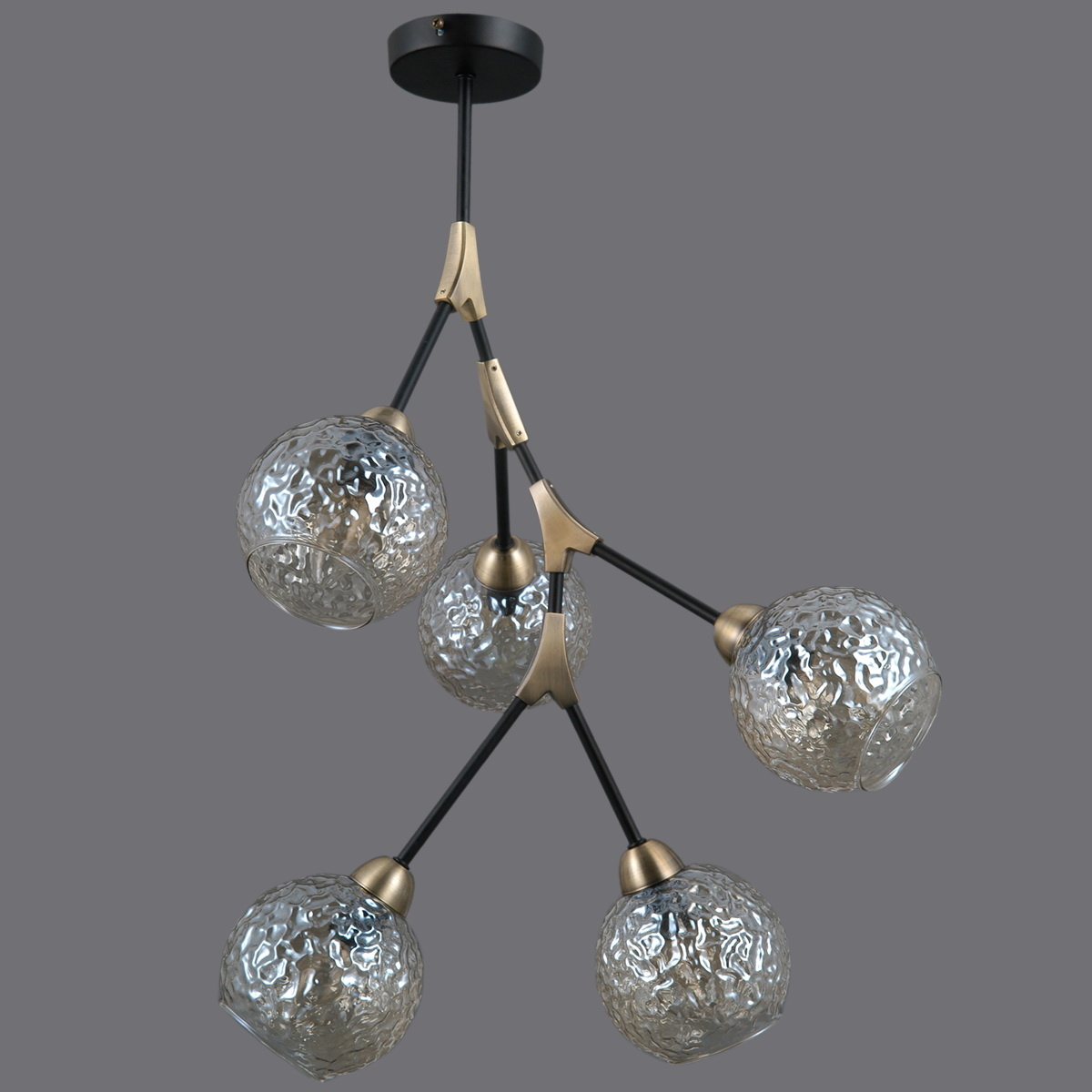 люстра на штанге illumico il0263-5psq-79 bk ab