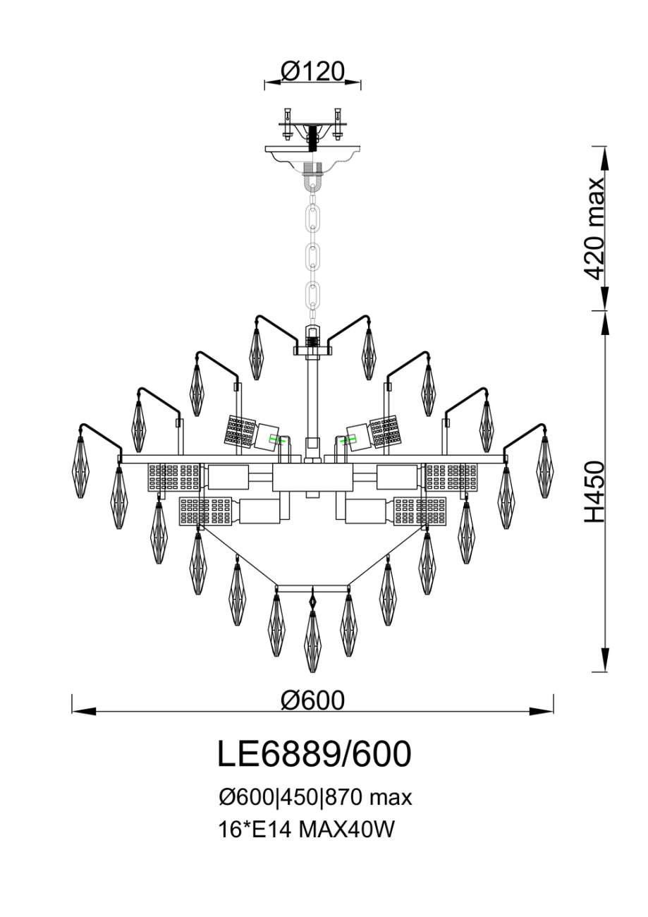 подвесная люстра adriana le6889/600 ch