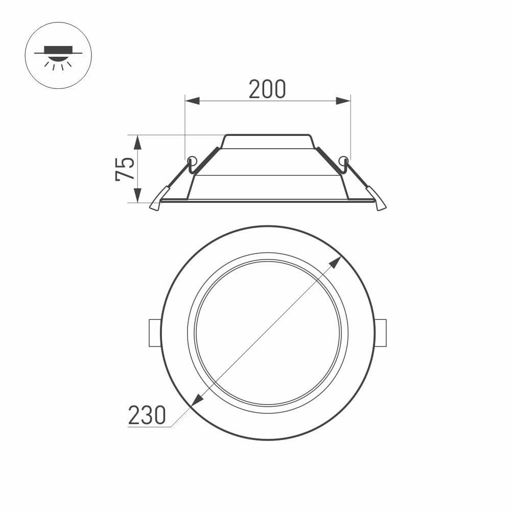 встраиваемый светильник arlight im-cyclone-r230-30w warm3000 022524(2)