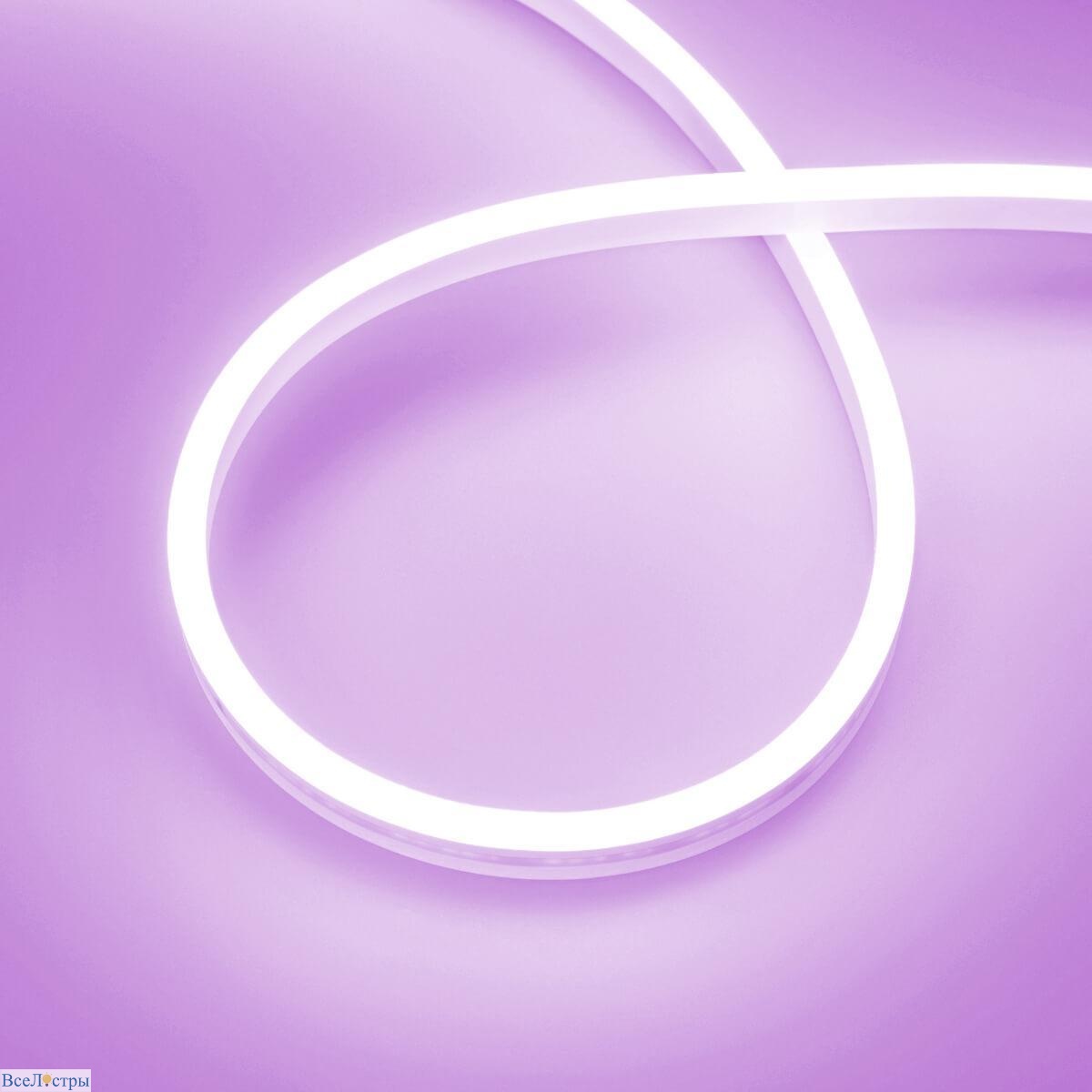 гибкий неон arligh 10w/m 120led/m 2835smd пурпурный 5m aurora-ps-a120-12x6mm 24v purple 036678