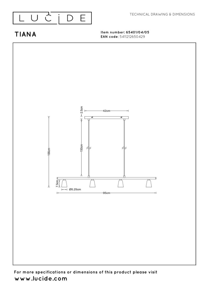 подвесной светильник lucide tiana 65401/04/05