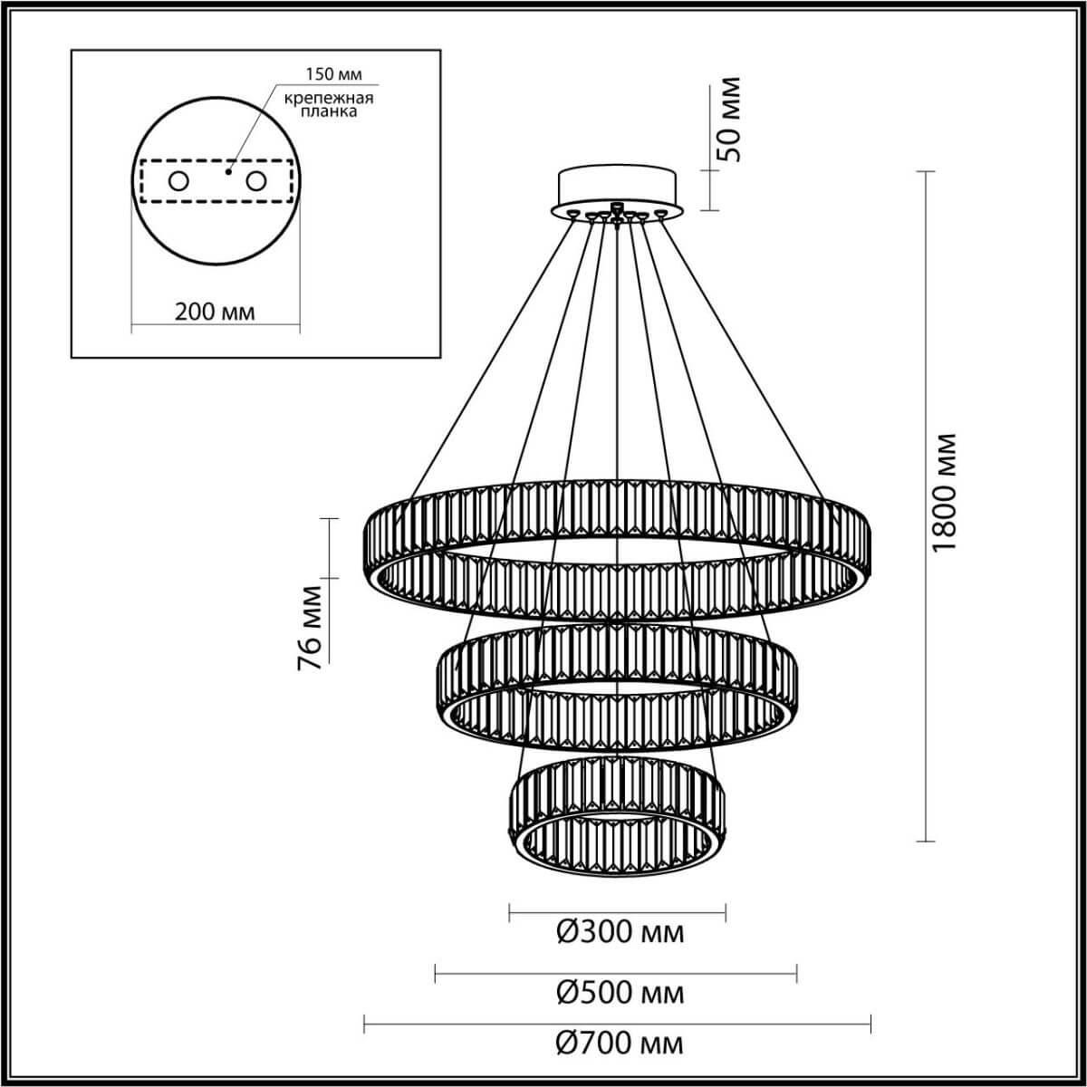 подвесной светодиодный светильник odeon light vekia 5015/88l