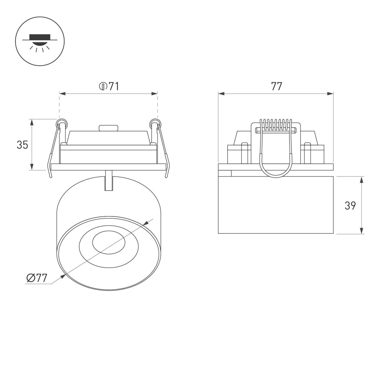 встраиваемый спот arlight sp-plurio-built-r77-9w day4000 037972