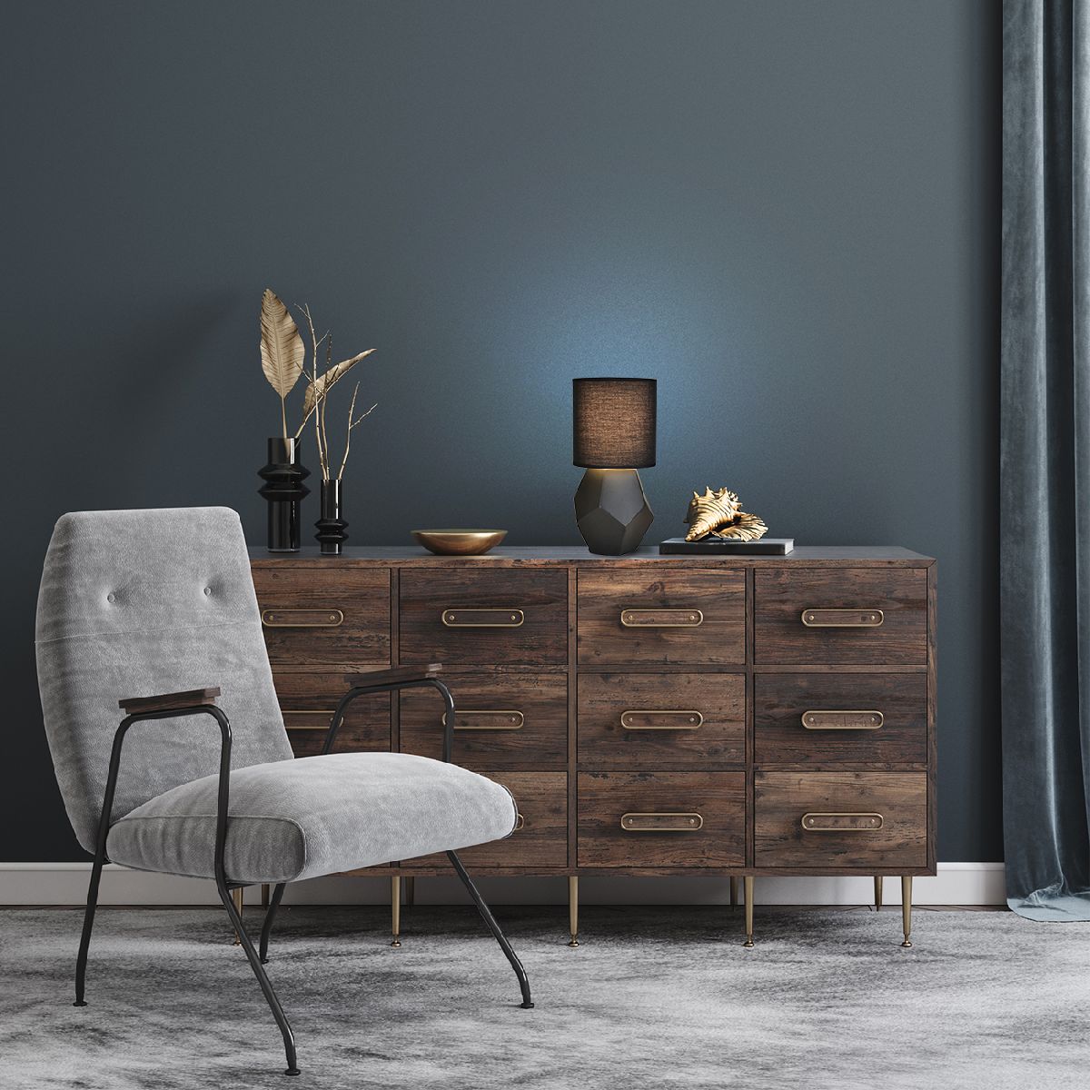настольная лампа escada diona 10205/t black