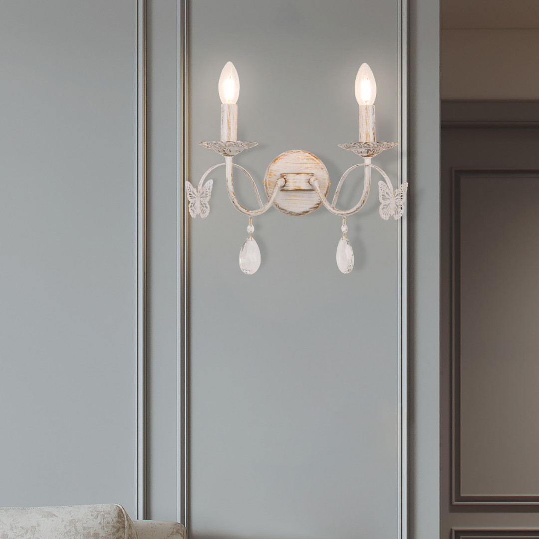 бра arte milano 346179/2w wt+g