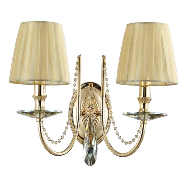 бра crystal lux victoria ap2 gold/amber