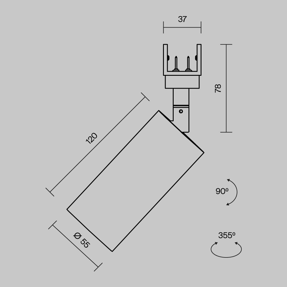 уличный трековый светильник maytoni focus o-tr01-1-s-16wb3k