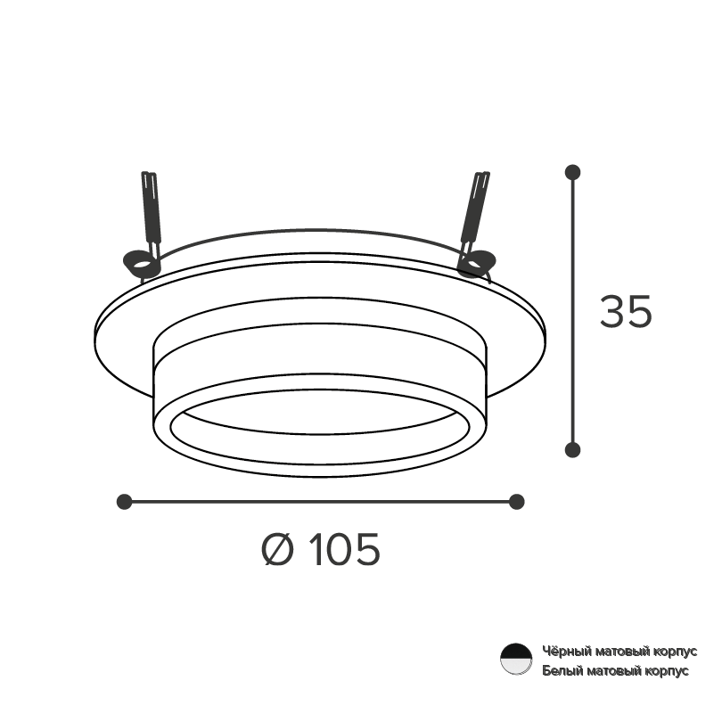 встраиваемый светильник wolta luce wdl-gx53/06w-r