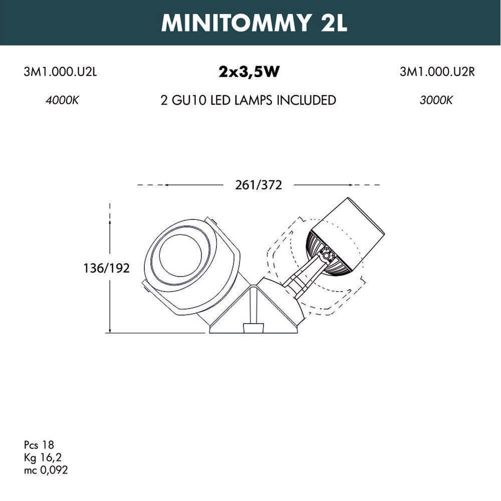уличный настенный светодиодный светильник fumagalli minitommy 2l 3m1.000.000.axu2l