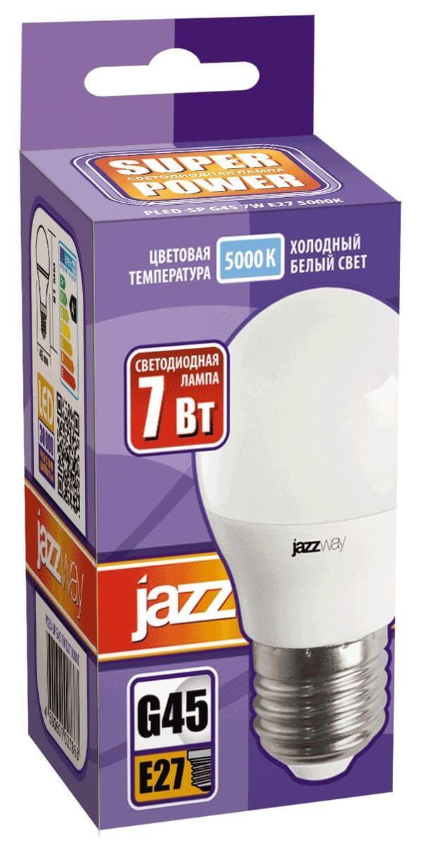 лампа светодиодная jazzway e27 7w 5000k матовая 1027887-2