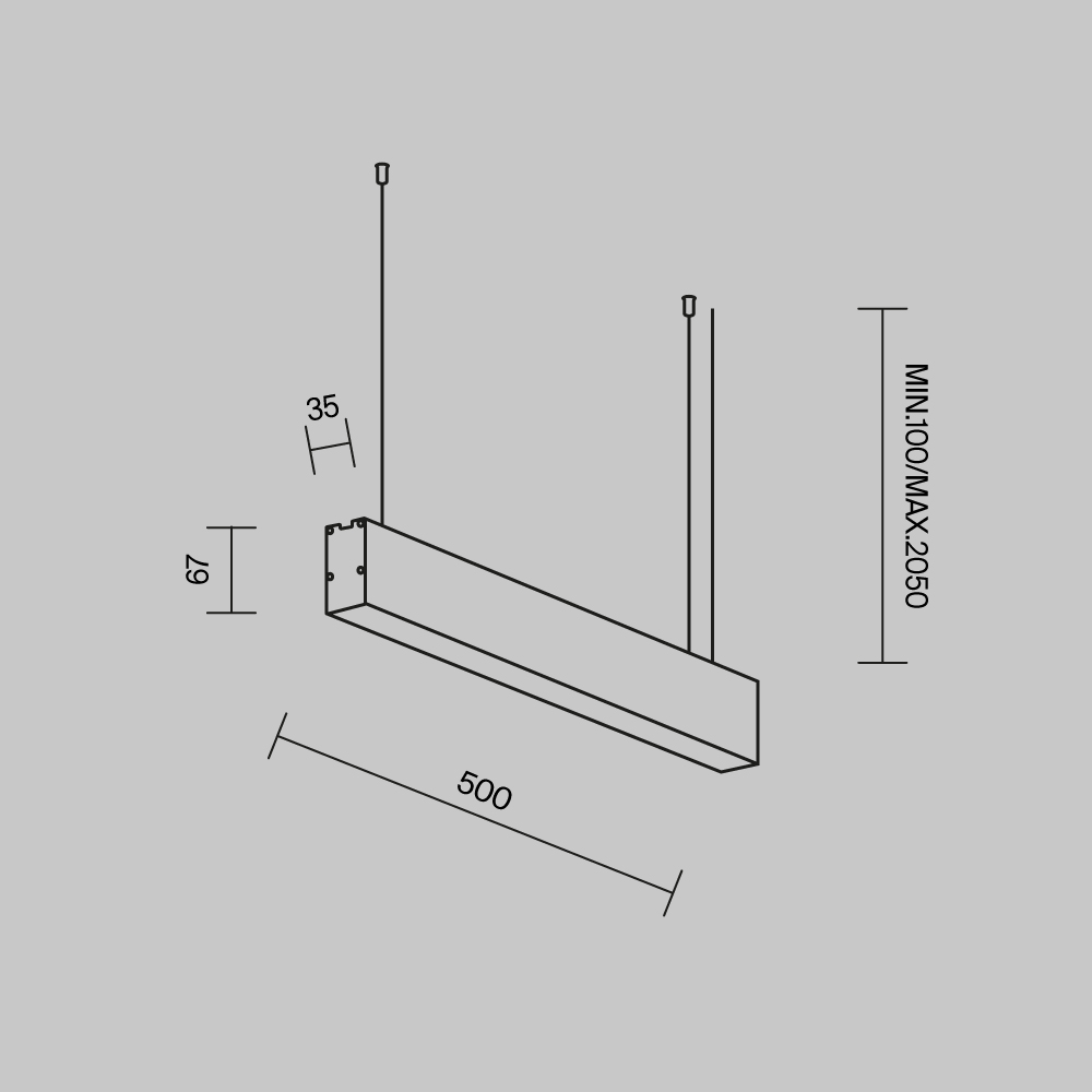 линейный подвесной светильник maytoni technical ll312041