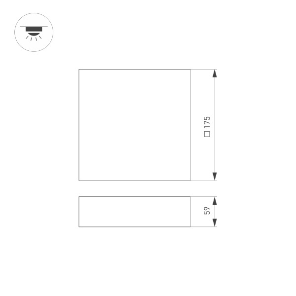 накладной светильник arlight sp-quadro-s175x175-16w day4000 034784