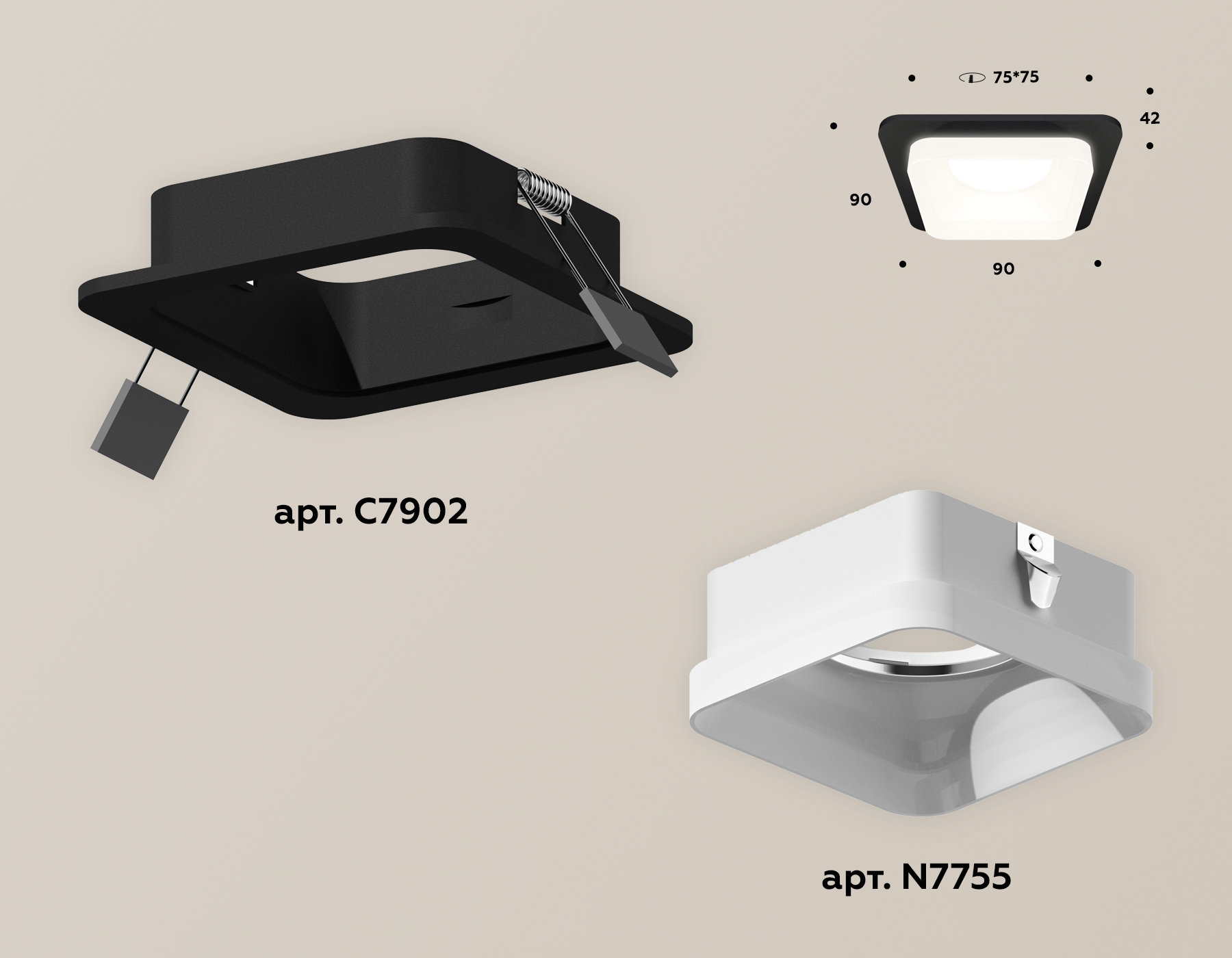 встраиваемый светильник ambrella light techno xc7902013 (c7902, n7755)