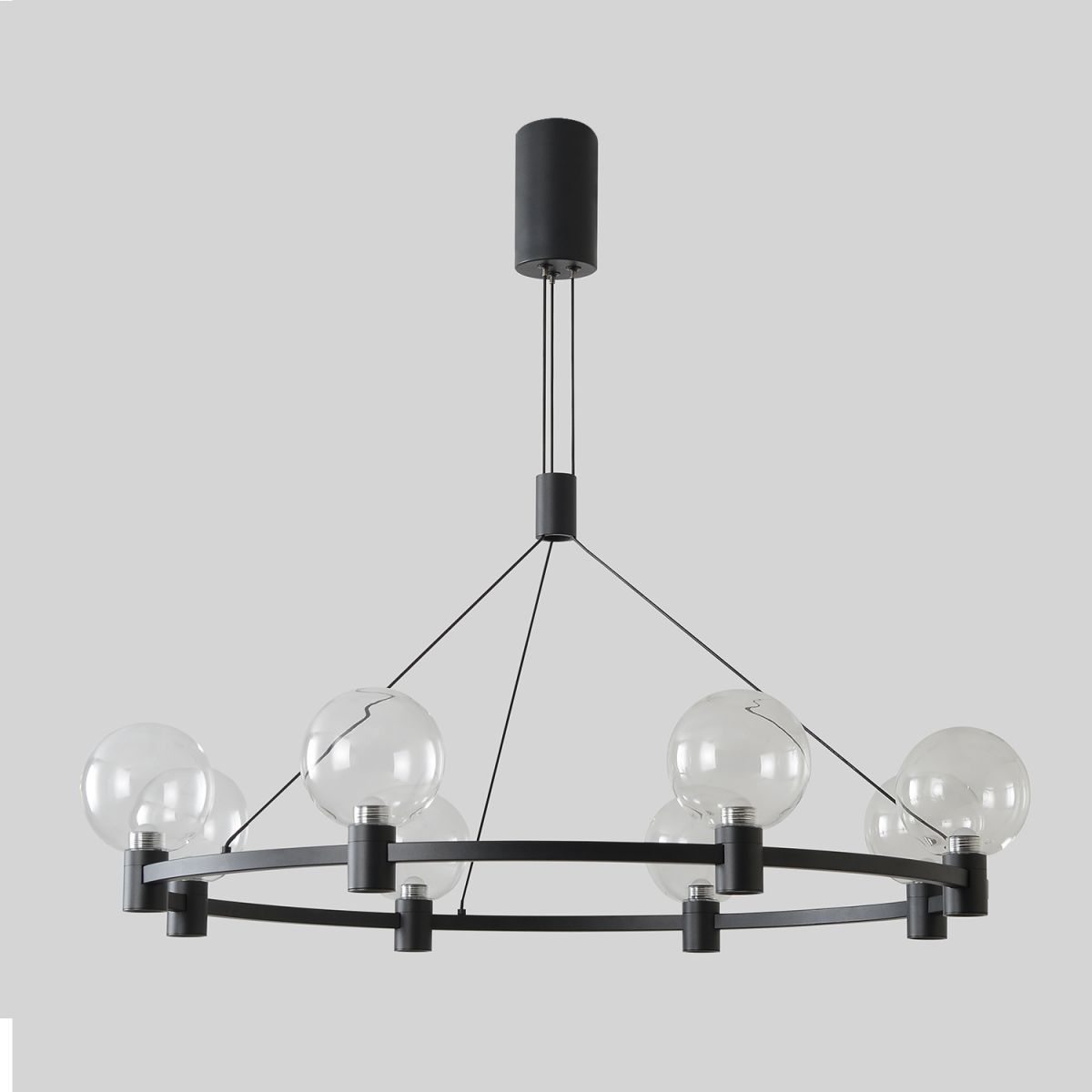 подвесная люстра crystal lux duet sp56w led black