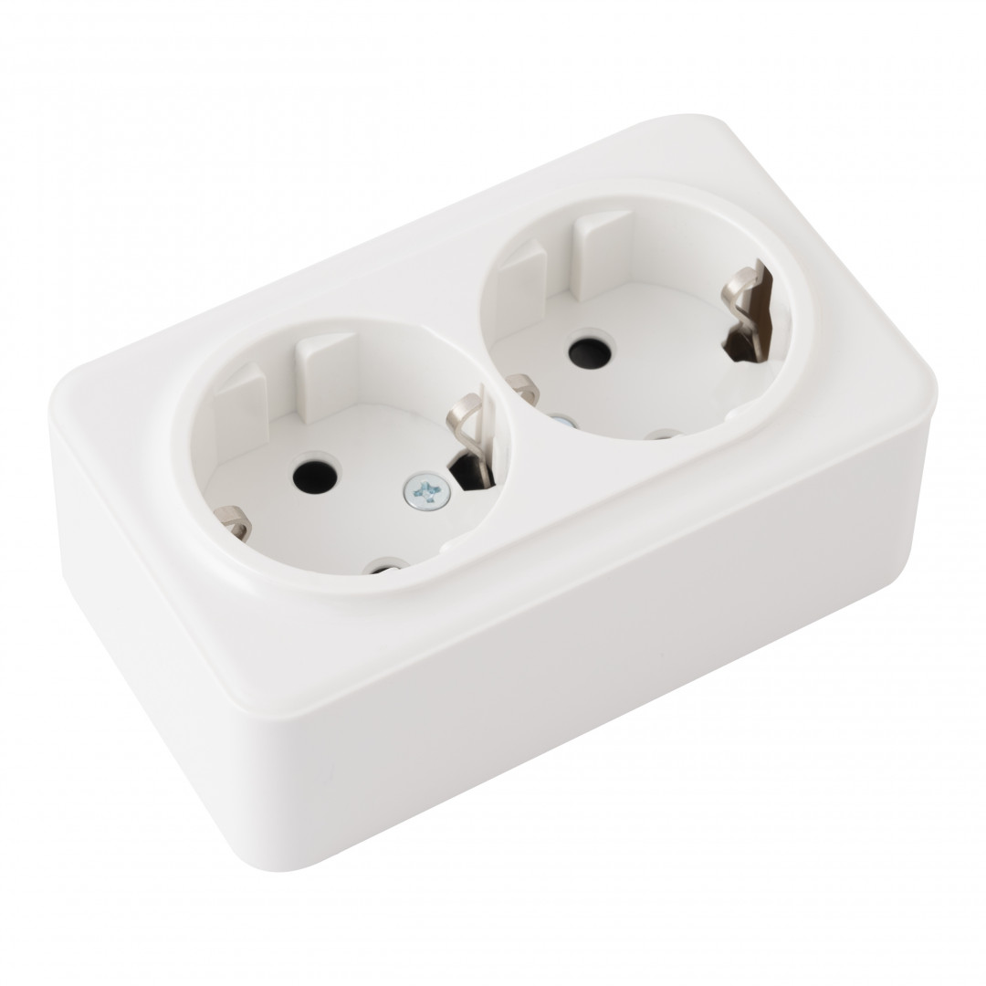 розетка двойная с заземлением arte milano 310.40-2.white