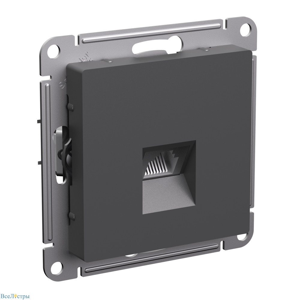 розетка компьютерная rj45, кат. 6a, systeme electric atlasdesign базальт atn001486