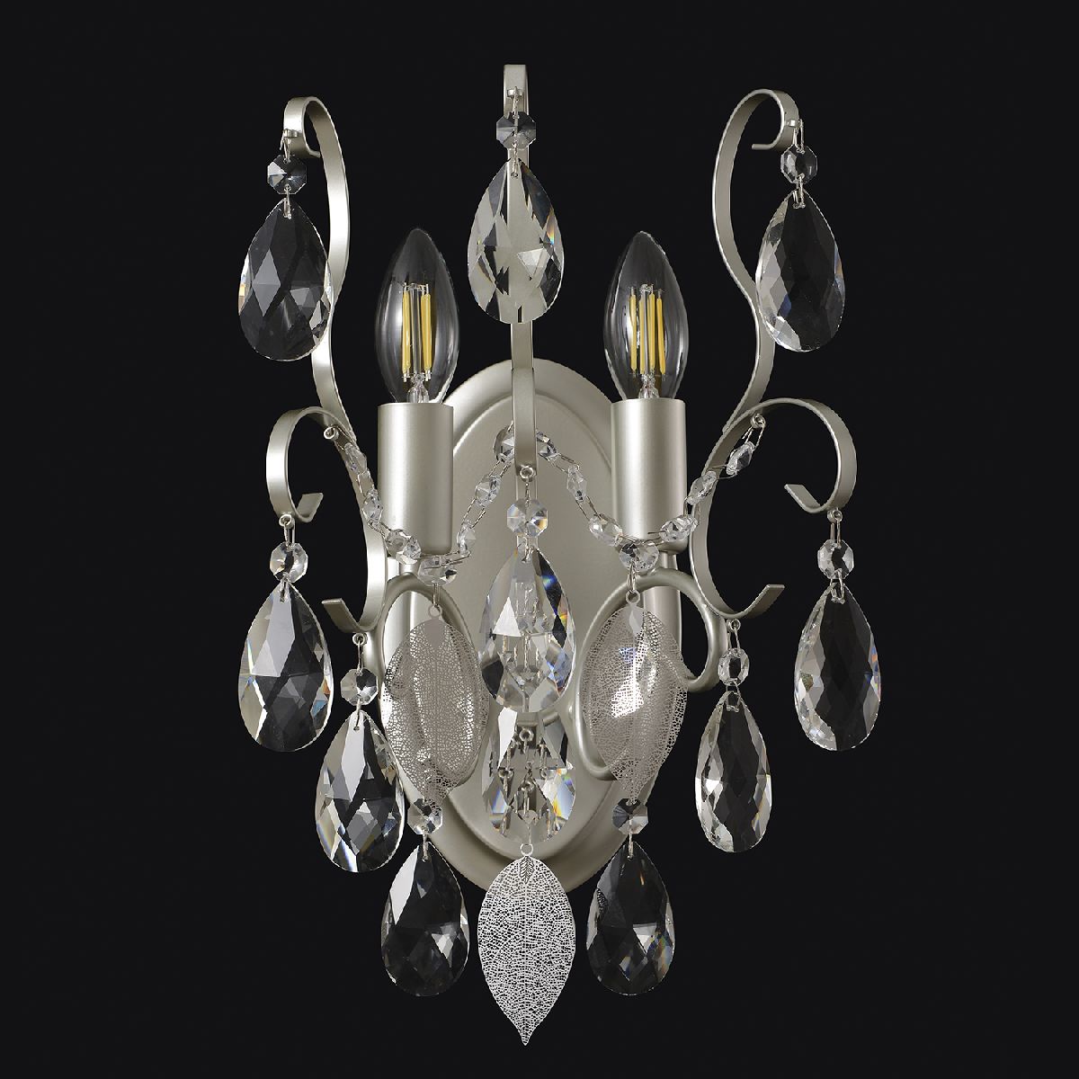 бра crystal lux esmiralda ap2 silver