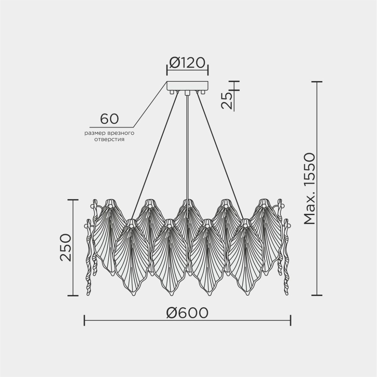 подвесная люстра modelux ml.2293.600 gd