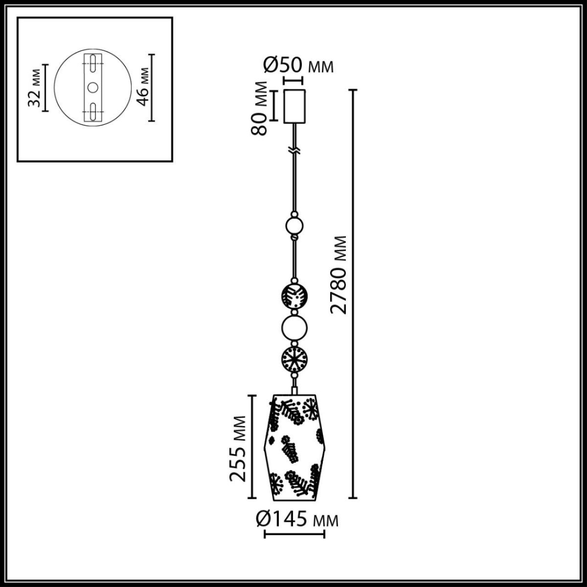 подвесной светильник odeon light pendant karelia 5444/1