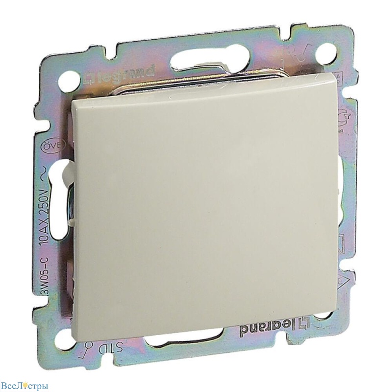 переключатель одноклавишный legrand valena 10a 250v ip44 слоновая кость 774106