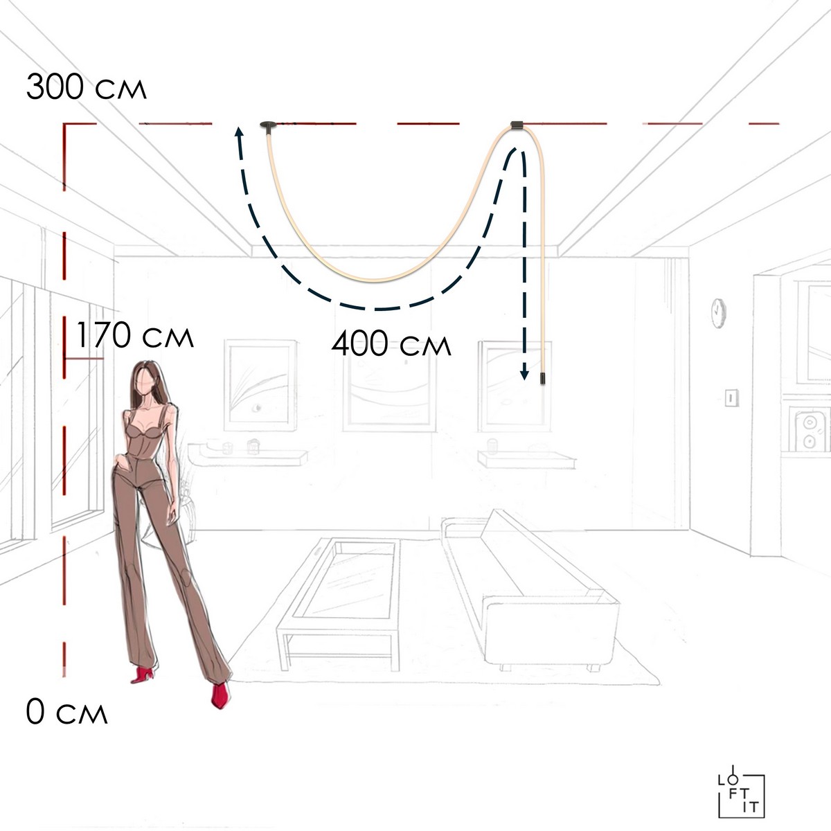 потолочный светильник loft it thread 10388a black