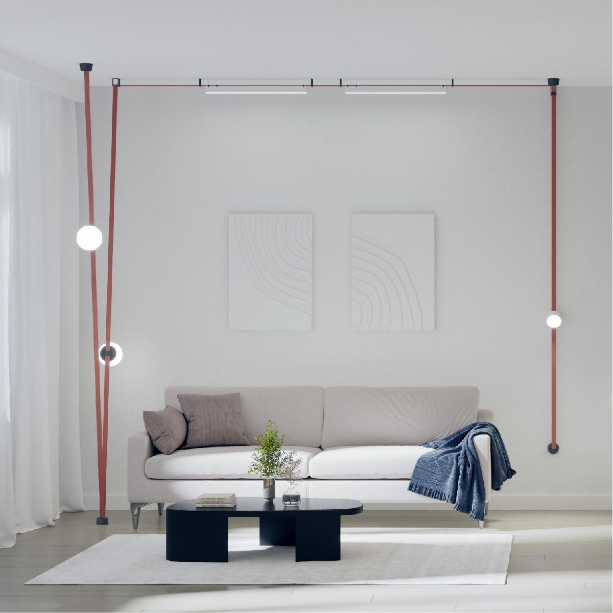 трековый однофазный светильник denkirs belty linear dk5577-wh