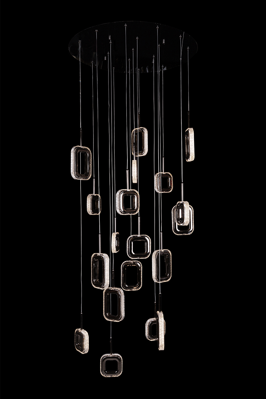 подвесная люстра theona le7701/19 black chrome