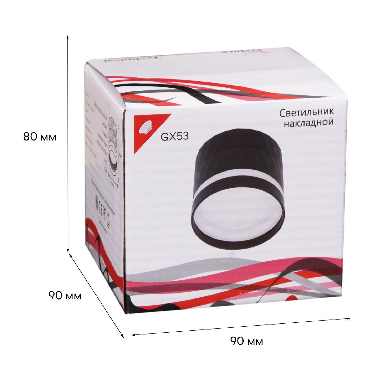 накладной светильник reluce 53002-9.5-001ld gx53 bk