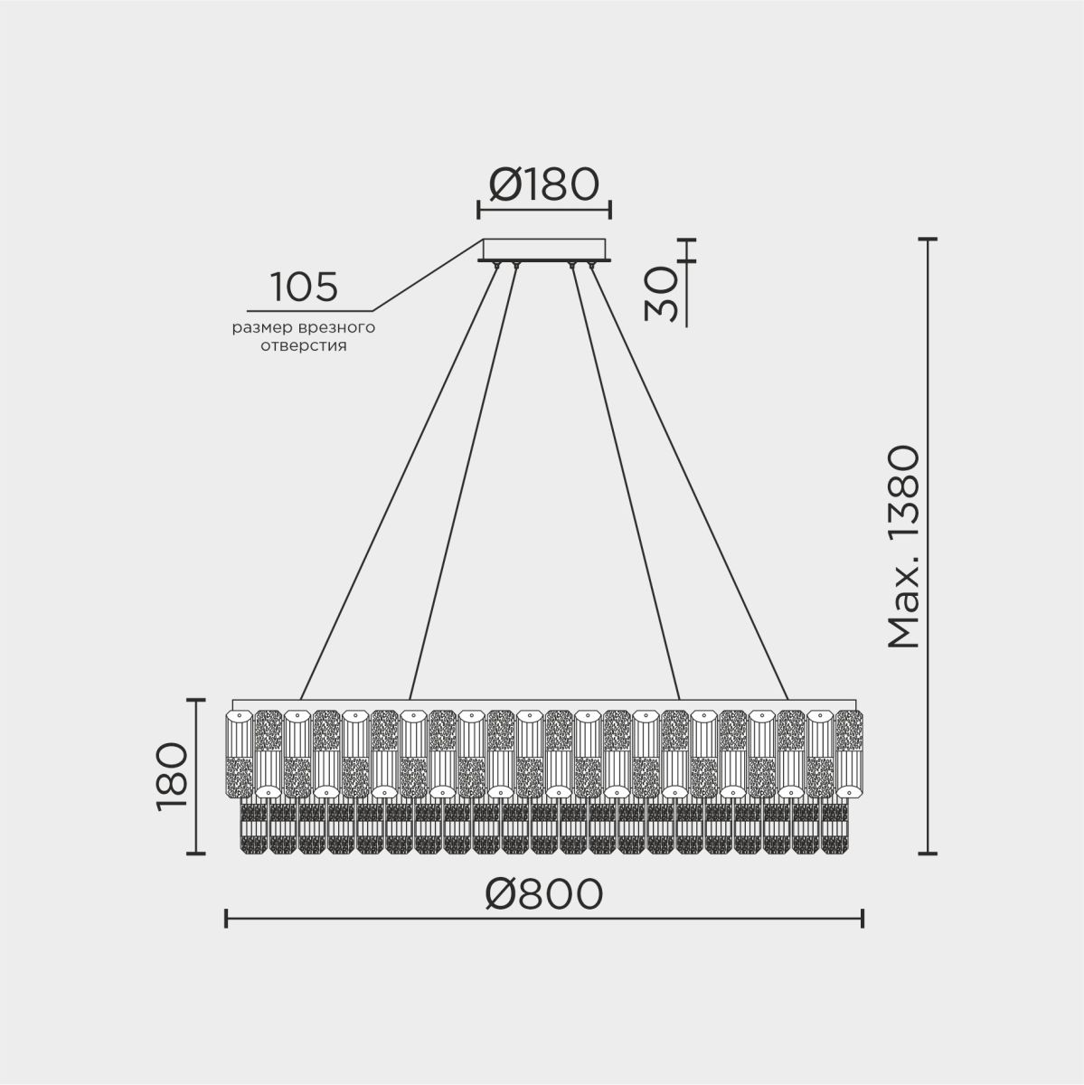 подвесная люстра modelux ml.7039.800 cr