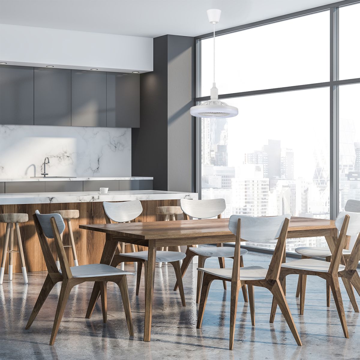 люстра-вентилятор escada impulse 10210/s led white