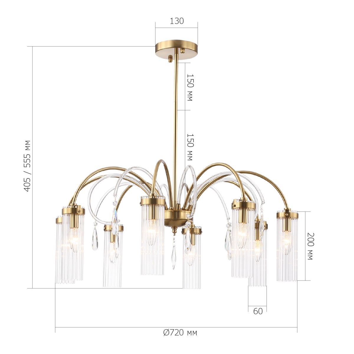 люстра на штанге st luce люминера sl1401.303.08