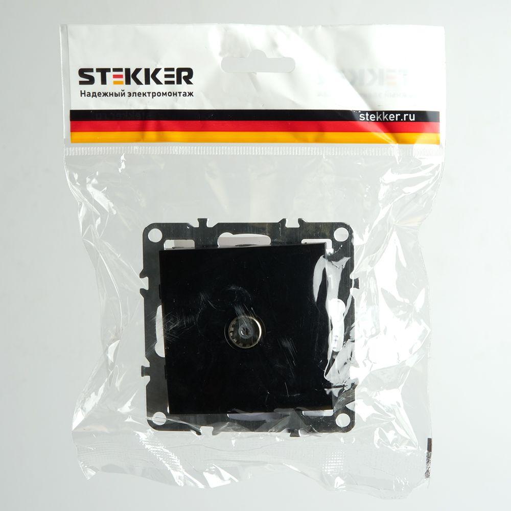 розетка телевизионная stekker эрна черный pst00-9108-03 49152