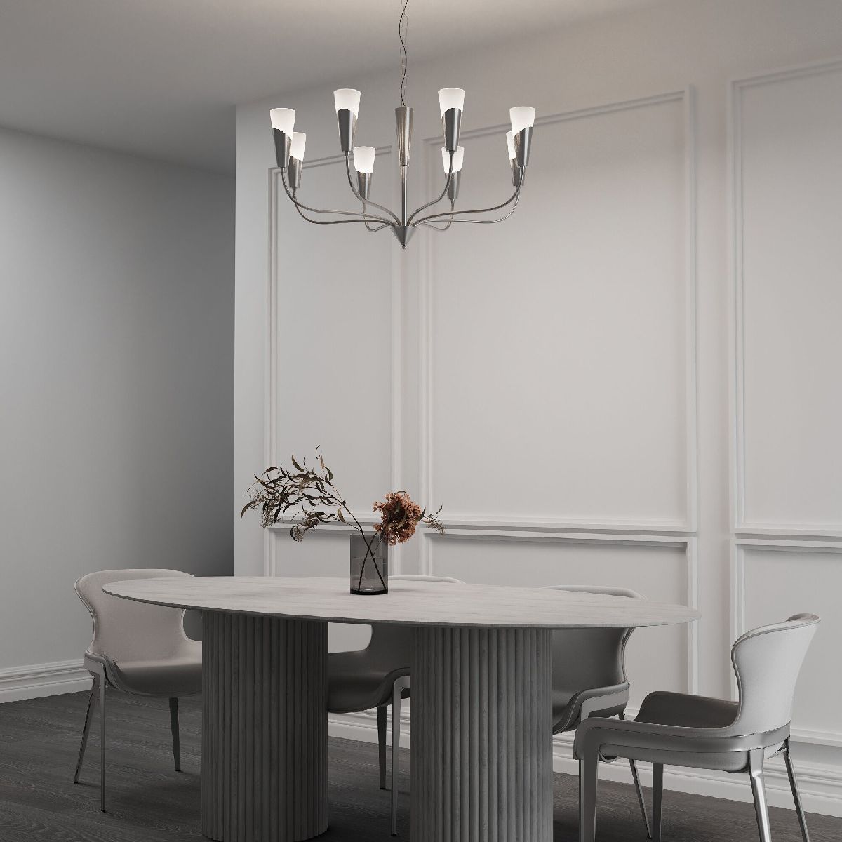 подвесная люстра eurosvet 60167/8 никель smart a068285