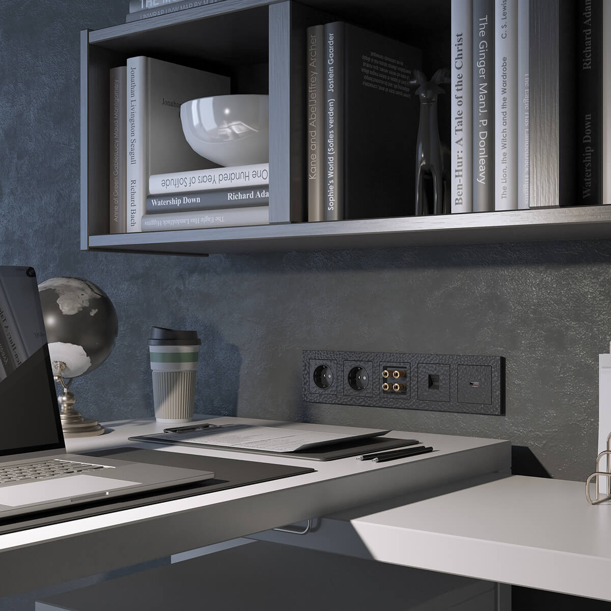 розетка werkel hammer черный 4690389163043