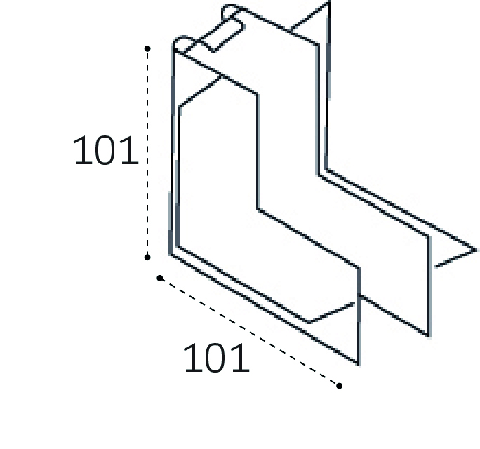 соединитель вертикальный угловой italline kreator it09-9033 black