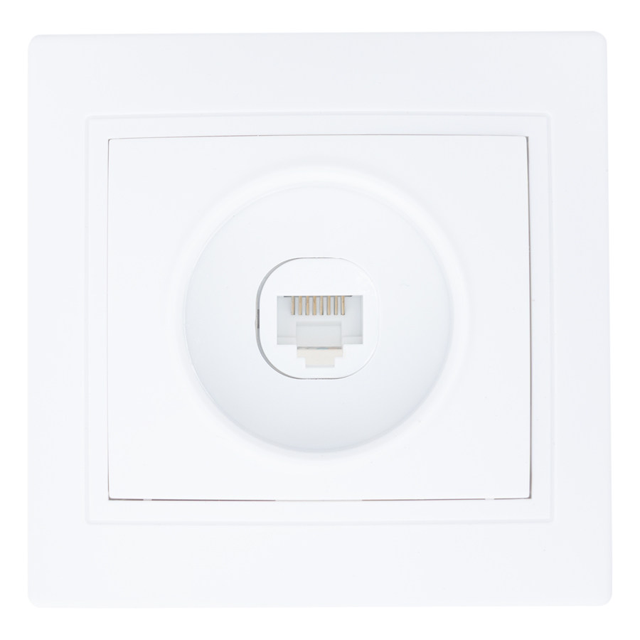розетка компьютерная rj45 скрытой установки ip20, белая "дельта" general 477230
