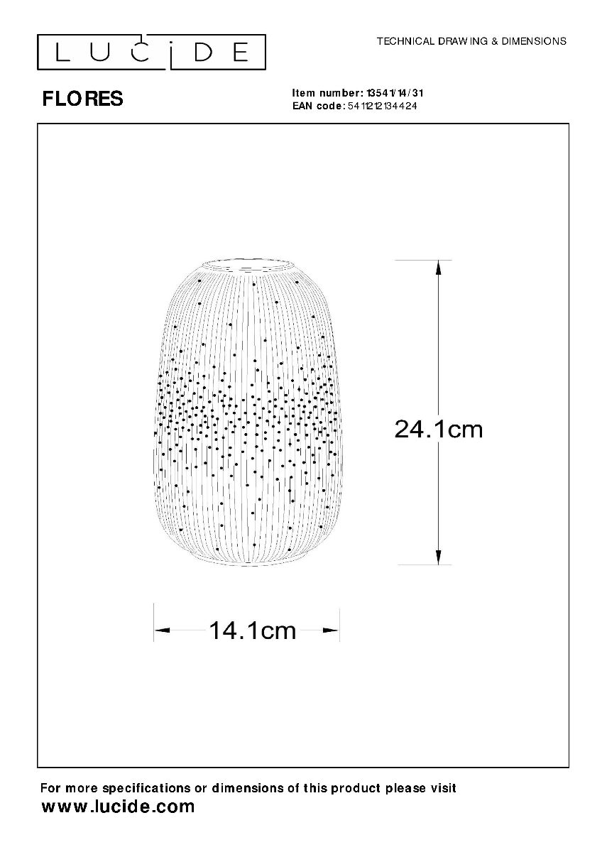 настольная лампа lucide flores 13541/14/31