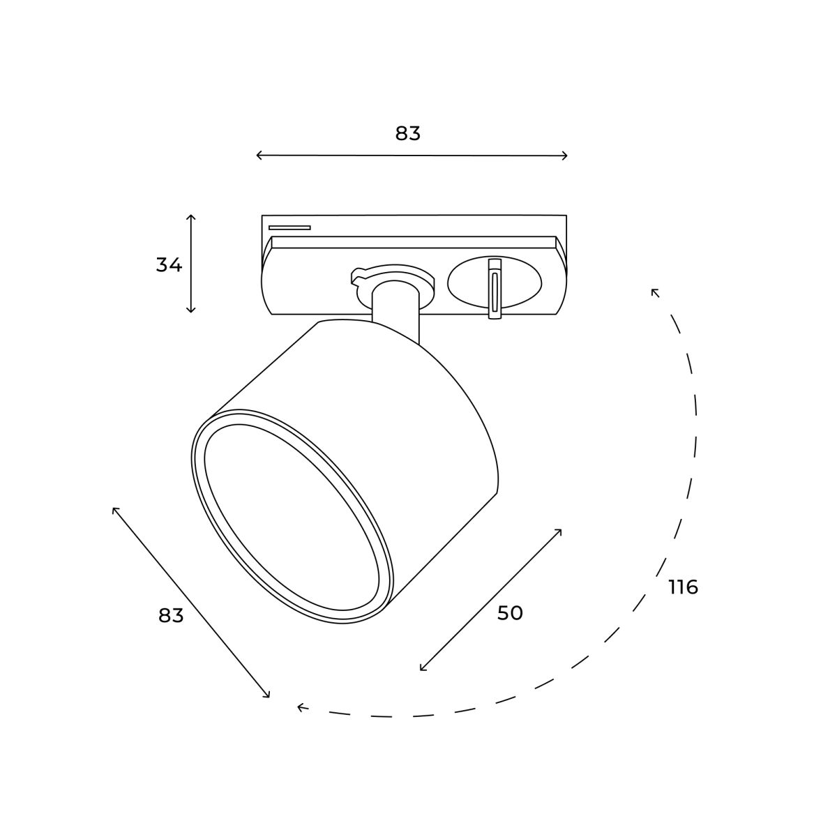 трековый однофазный светильник hesby lighting skylite hsbl_0220
