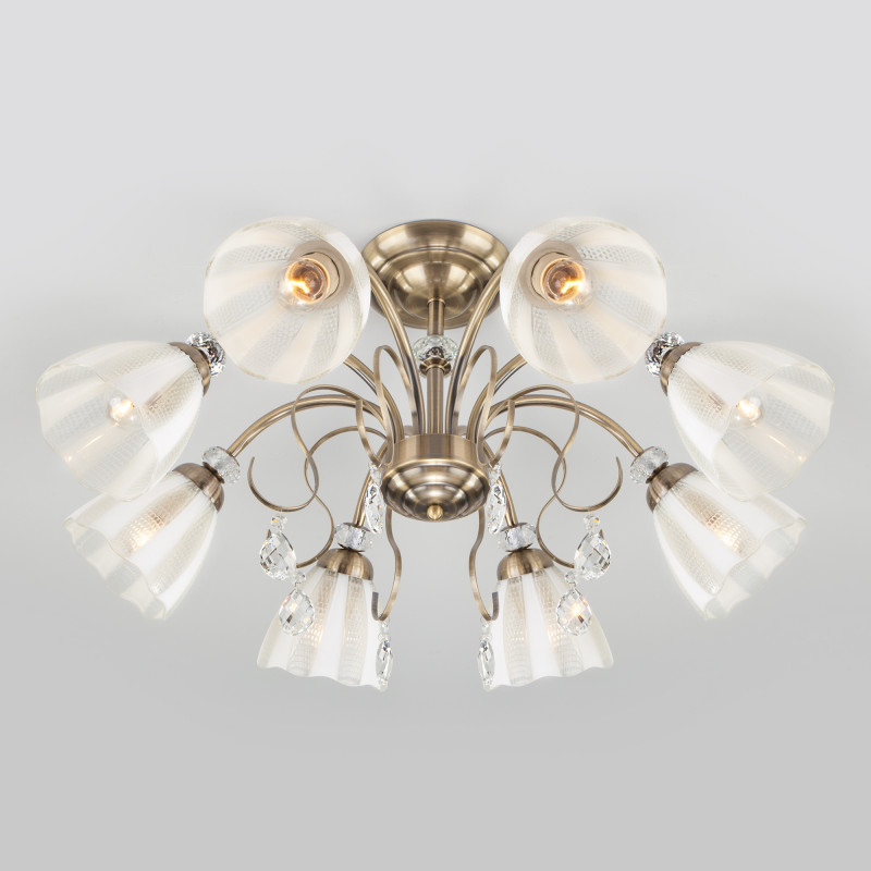 люстра на штанге eurosvet 30155/8 античная бронза