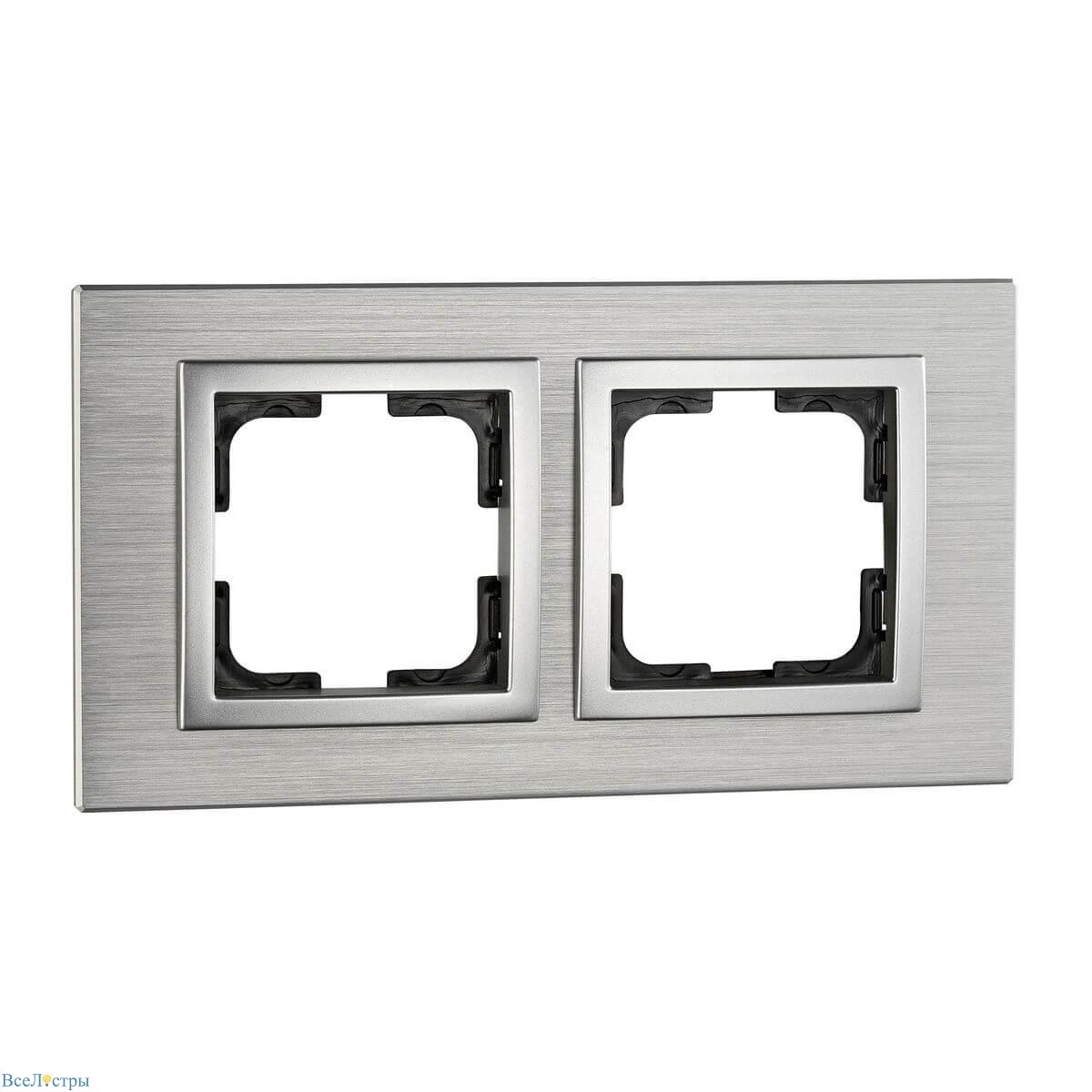 рамка 2-постовая mono electric style aluminium серебро 107-800000-161