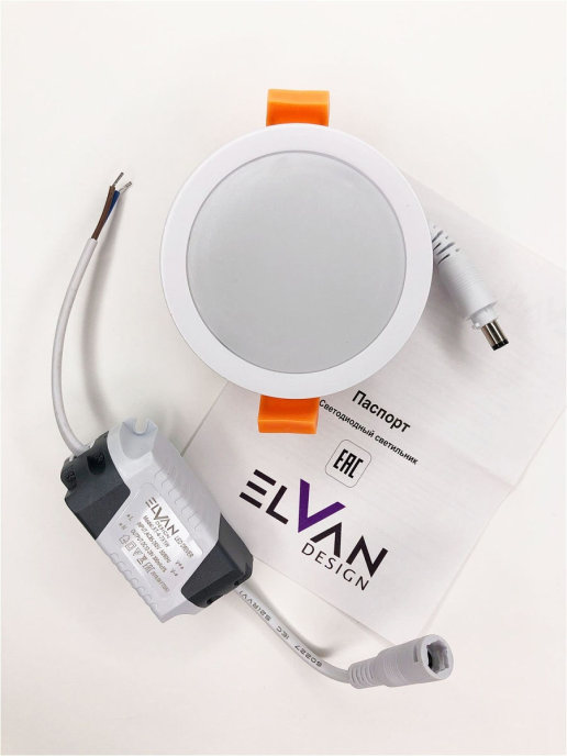 встраиваемый светильник elvan vls-109r-7w-ww-wh