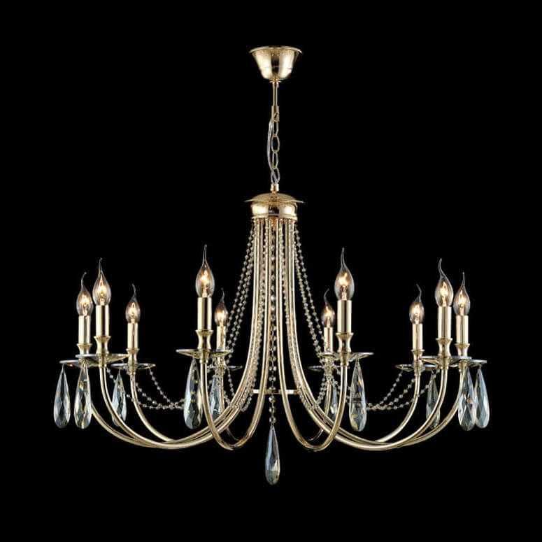 подвесная люстра crystal lux victoria sp10 gold/amber