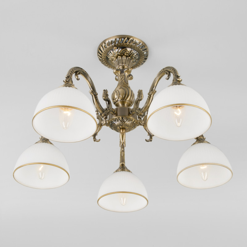 люстра на штанге eurosvet 60106/5 античная бронза