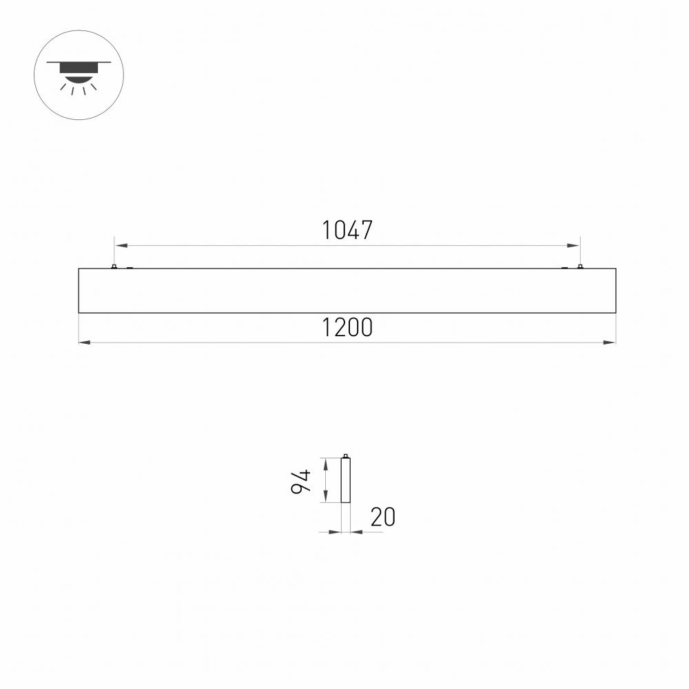 линейный светильник arlight lineair flat 031530