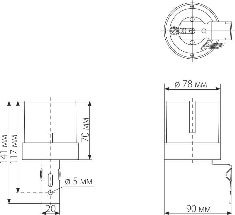 датчик освещенности sns-l-07 5500w ip44 белый a030063