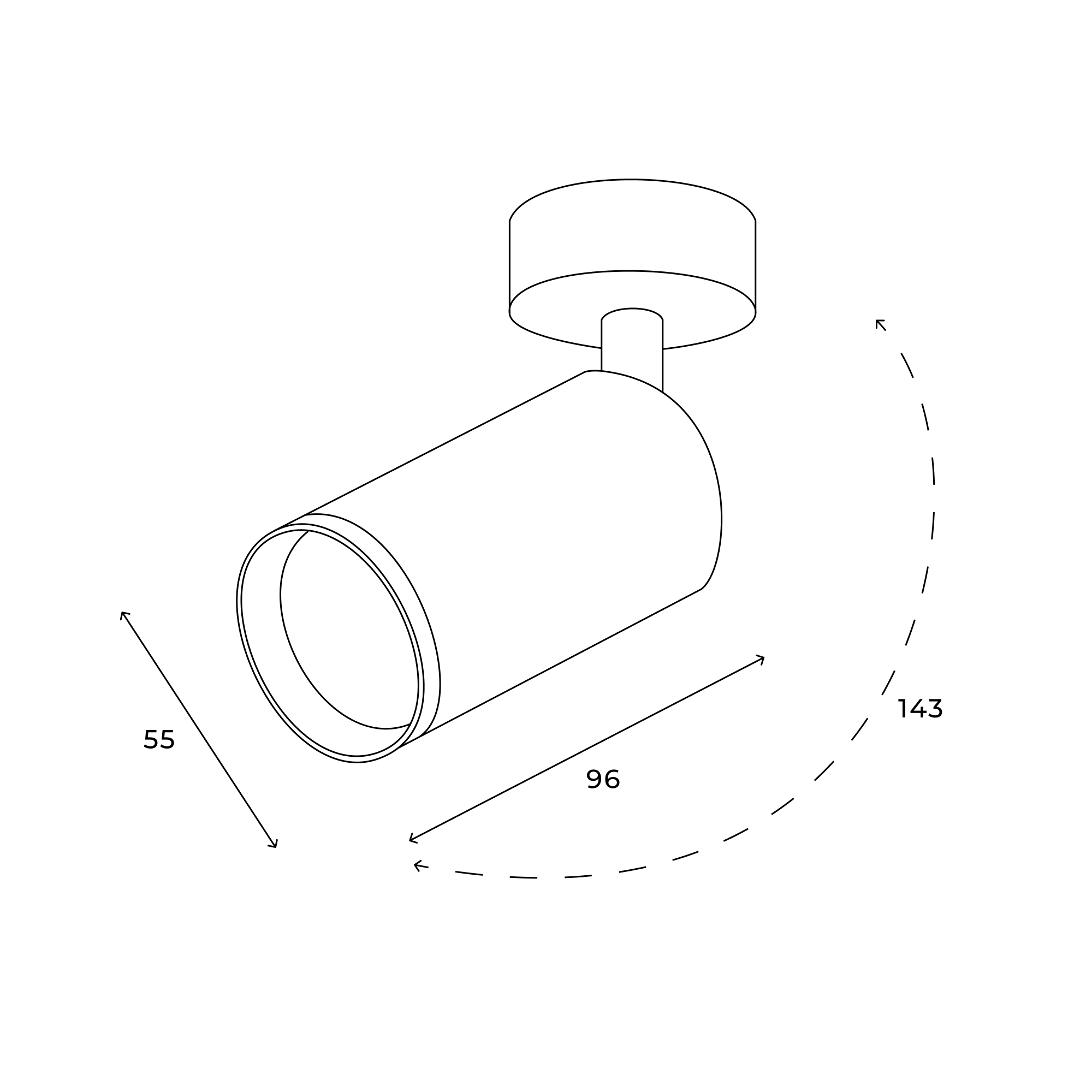 точечный светильник hesby focus hsbl_0115 ip20, 50вт, gu10, черный