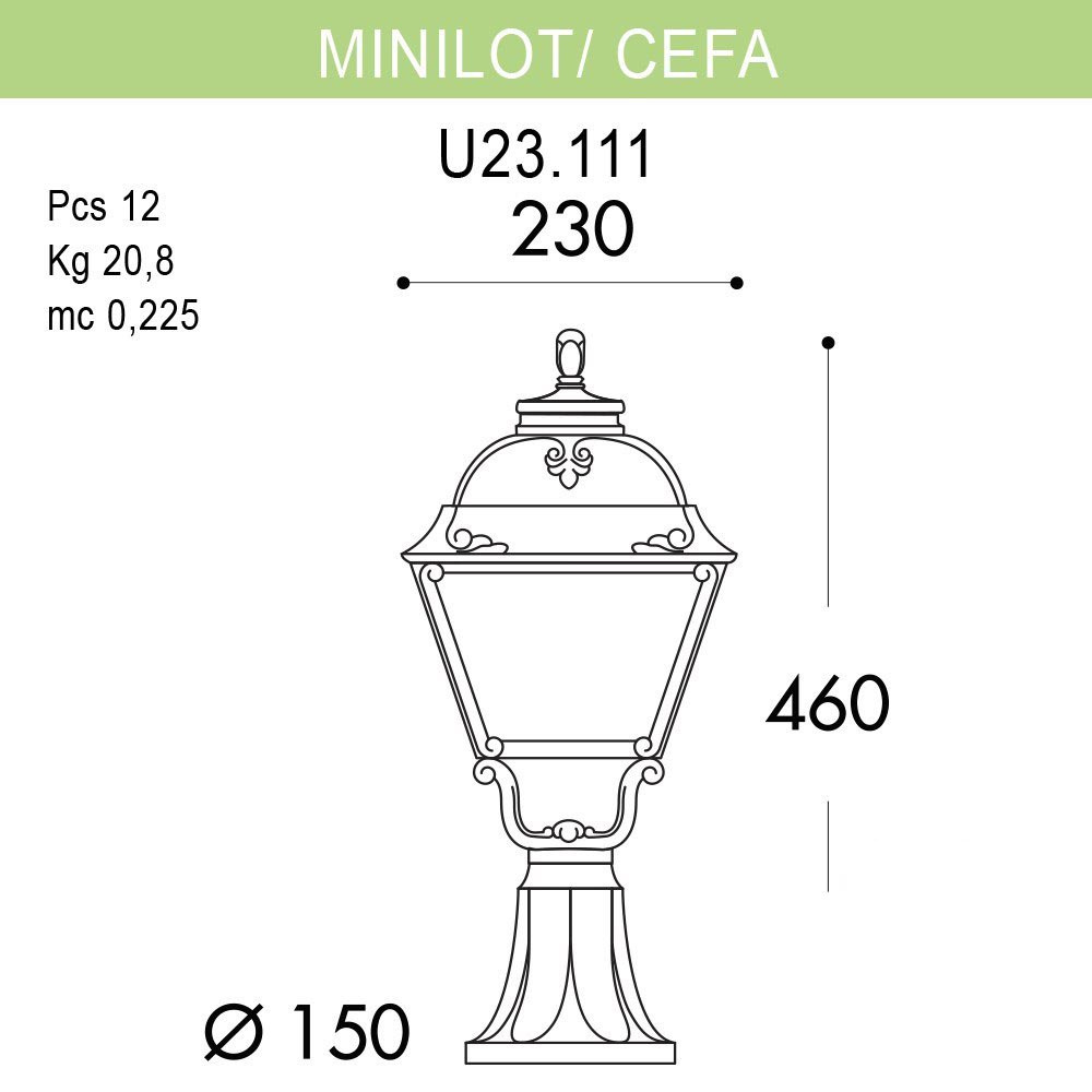 уличный светильник fumagalli minilot/cefa u23.111.000.byf1r