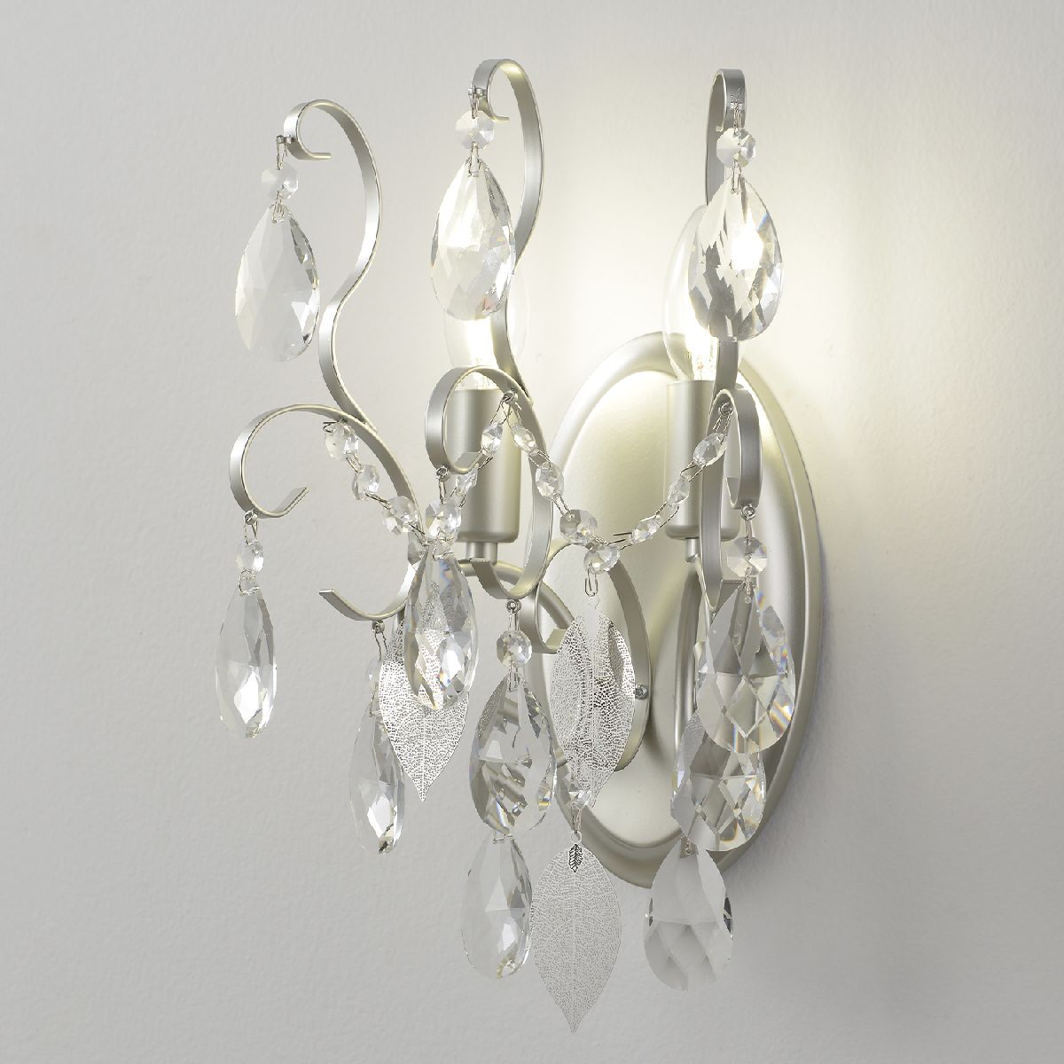 бра crystal lux esmiralda ap2 silver